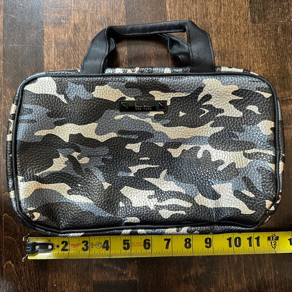 Nicole Miller Metallic Camo Makeup Bag/Cosmetics Organizer